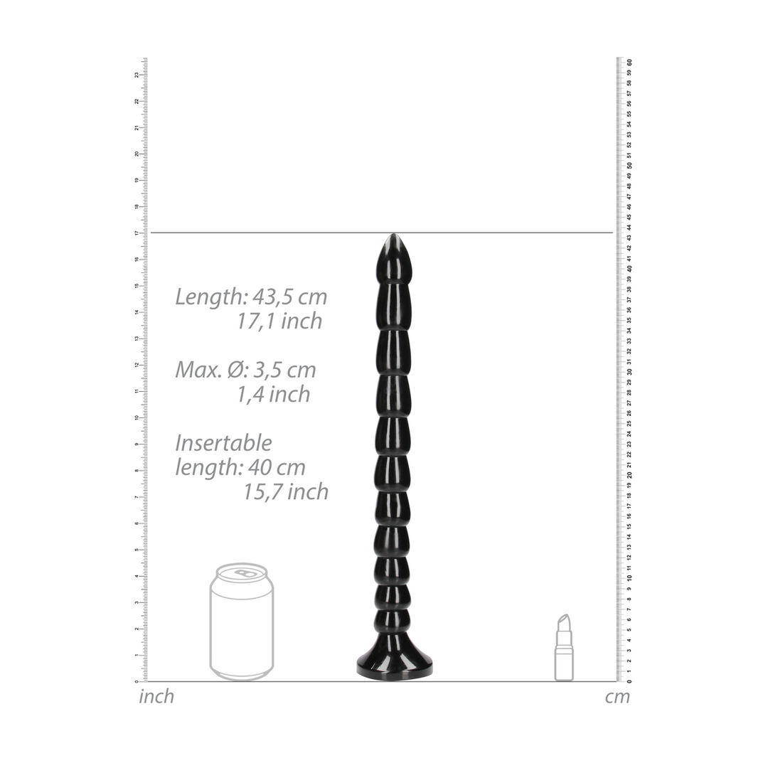Dildo Anal Snake gestapelt Schwarz 40 x Ø 3,5 cm