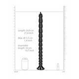 Dildo Anal Snake gestapelt Schwarz 50 x Ø 3,5 cm
