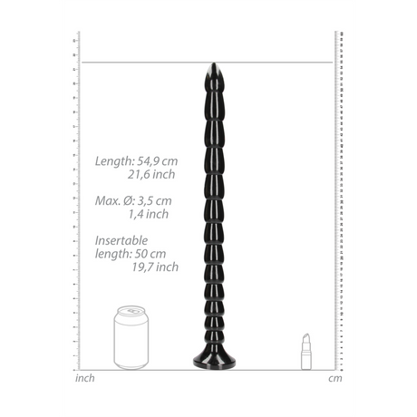 Dildo Anal Snake gestapelt Schwarz 50 x Ø 3,5 cm