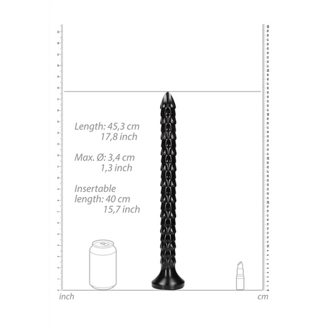 Dildo Anal Snake geschuppt Schwarz 40 x Ø 3,4 cm