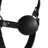Kopfharness mit festem Ballknebel Schwarz 70 x Ø 4,2 cm