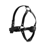 Kopfharness mit festem Ballknebel Schwarz 70 x Ø 4,2 cm