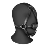 Kopfharness mit festem Ballknebel Schwarz 70 x Ø 4,2 cm