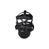 Kopfharness mit Reißverschluss-Mund und Schloss Schwarz 78,5 cm