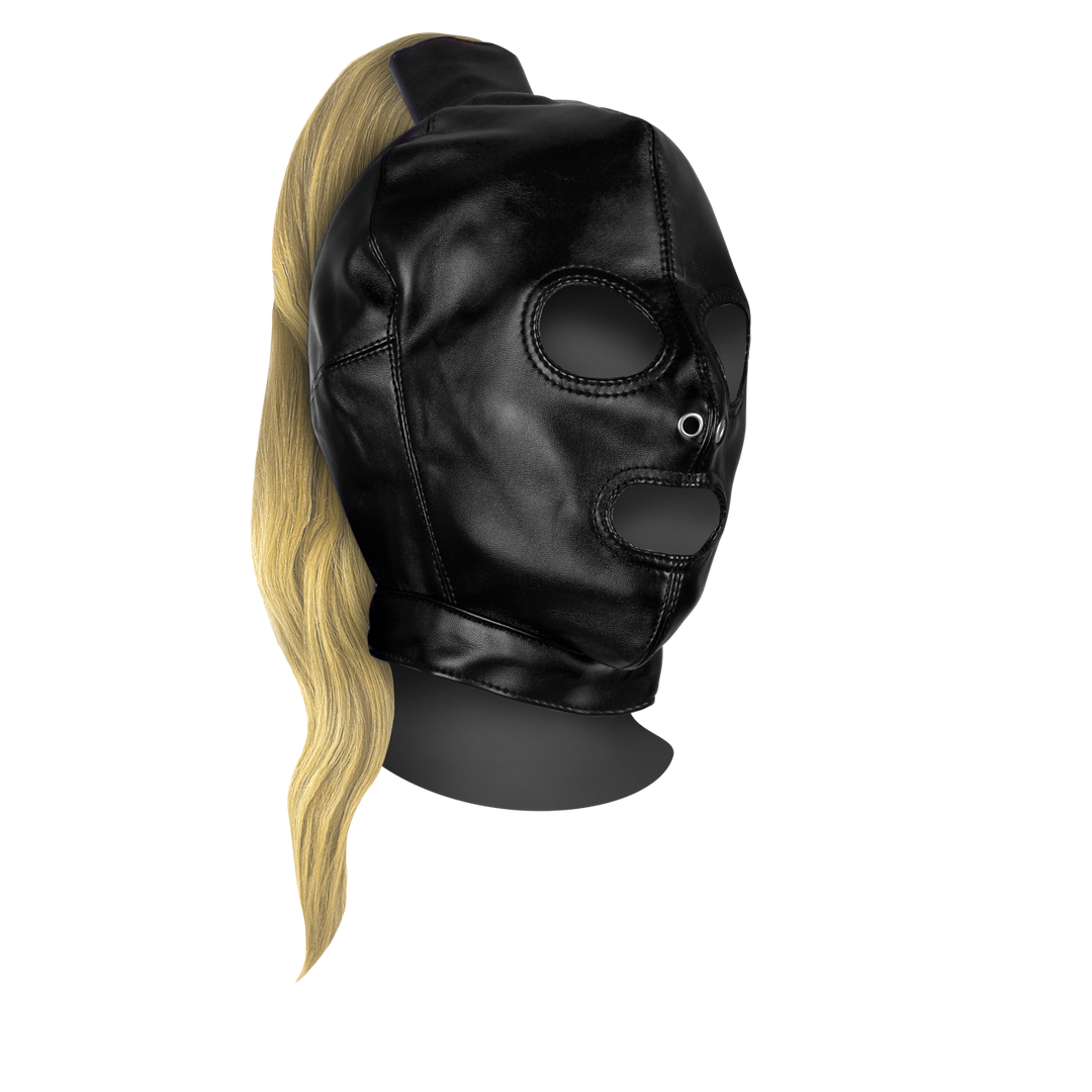 Maske mit blondem Pferdeschwanz Schwarz