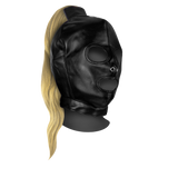 Maske mit blondem Pferdeschwanz Schwarz