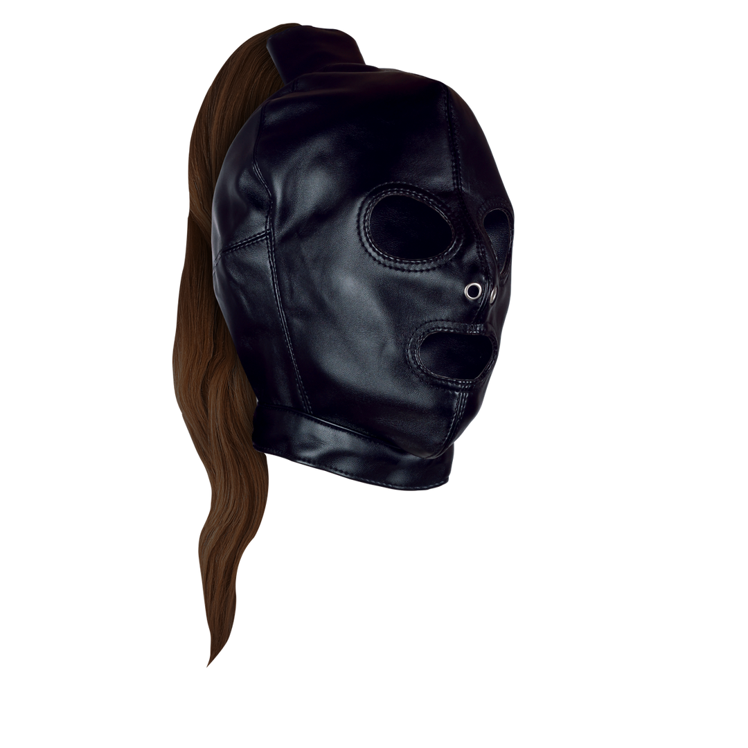 Maske mit blondem Pferdeschwanz Schwarz