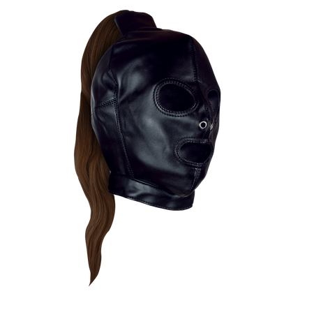 Maske mit blondem Pferdeschwanz Schwarz