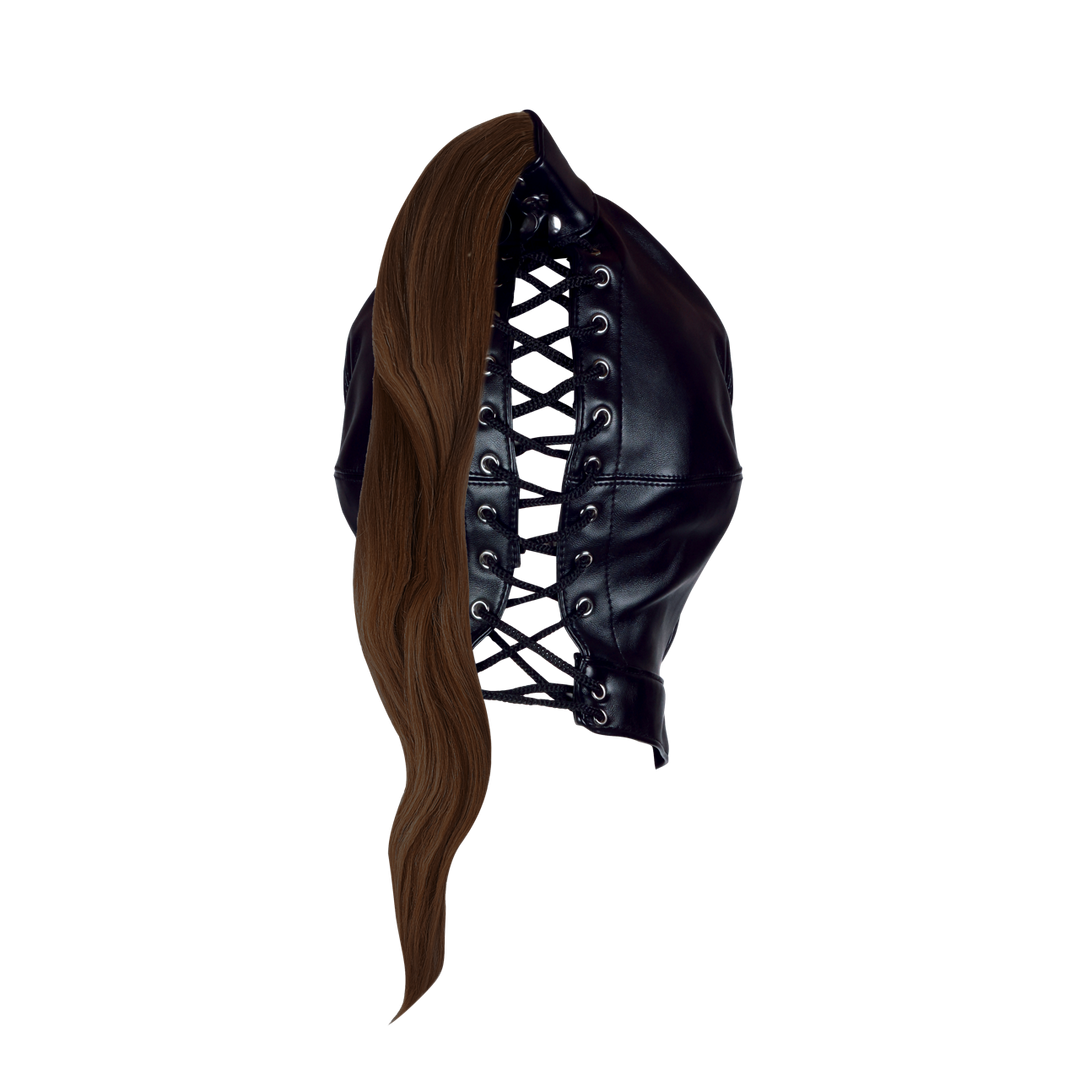 Maske mit blondem Pferdeschwanz Schwarz