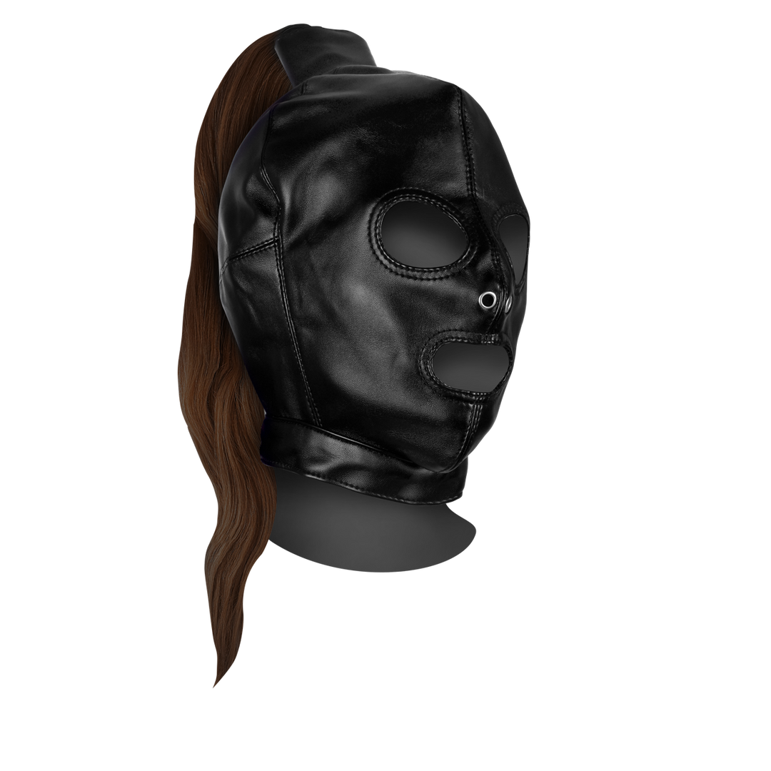 Maske mit blondem Pferdeschwanz Schwarz