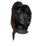Maske mit blondem Pferdeschwanz Schwarz