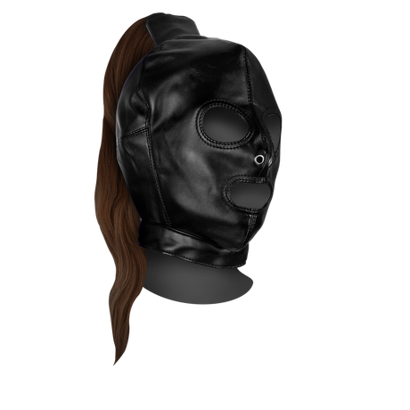 Maske mit blondem Pferdeschwanz Schwarz