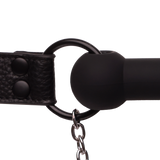 Beißknebel Silikon mit Nippelklemmen Schwarz 59 cm