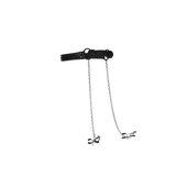 Beißknebel Silikon mit Nippelklemmen Schwarz 59 cm