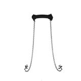 Beißknebel Silikon mit Nippelklemmen Schwarz 59 cm