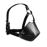 Kopfharness mit Mundabdeckung und festem Ballknebel Schwarz 55,2 x Ø 3,9 cm