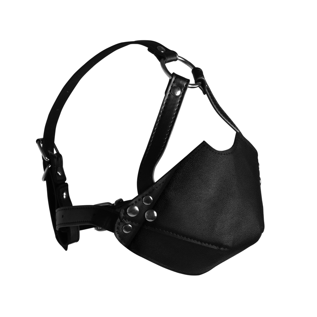 Kopfharness mit Mundabdeckung und atmungsaktivem Ballknebel Schwarz 55,2 x Ø 3,9 cm