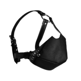 Kopfharness mit Mundabdeckung und atmungsaktivem Ballknebel Schwarz 55,2 x Ø 3,9 cm
