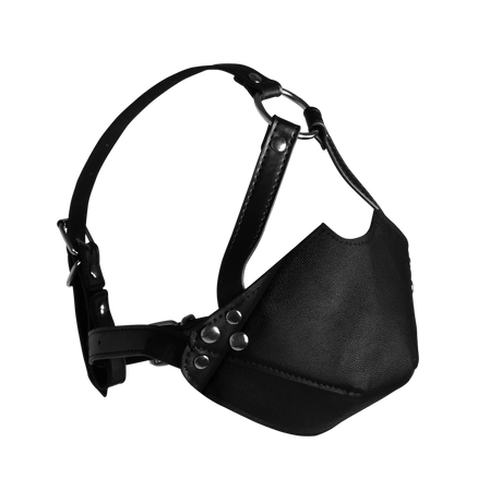 Kopfharness mit Mundabdeckung und atmungsaktivem Ballknebel Schwarz 55,2 x Ø 3,9 cm