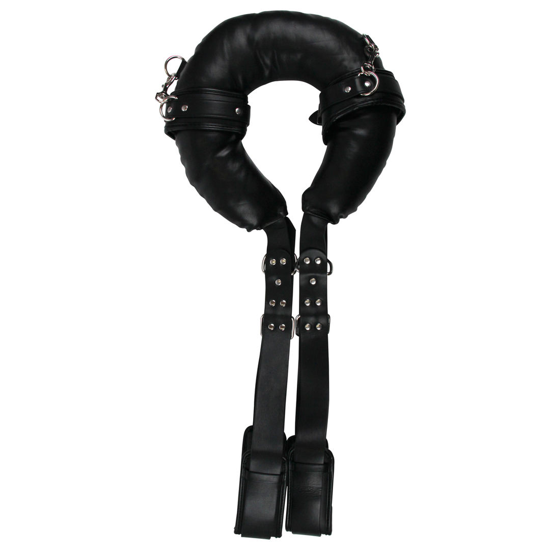 Oberschenkelriemen gepolstert mit Handschellen Schwarz 72 cm