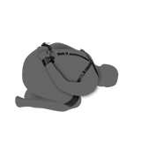 Körperharness mit Oberschenkel- und Handfesseln Schwarz 63,5 cm