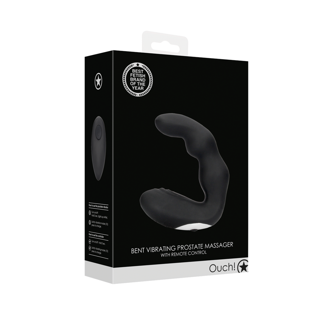 Prostata-Vibrator gebogen mit Fernbedienung Schwarz