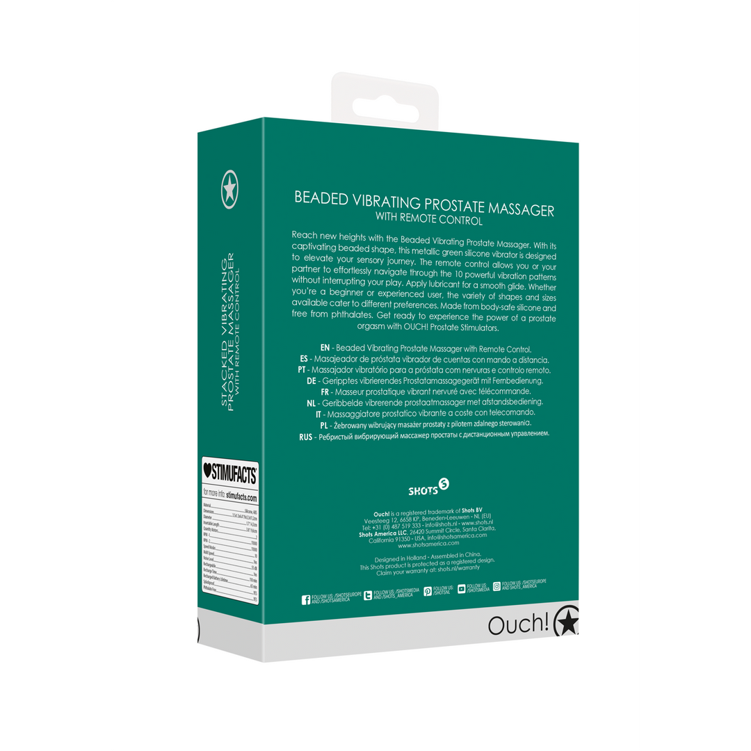 Prostata-Vibrator mit Perlen und Fernbedienung Schwarz