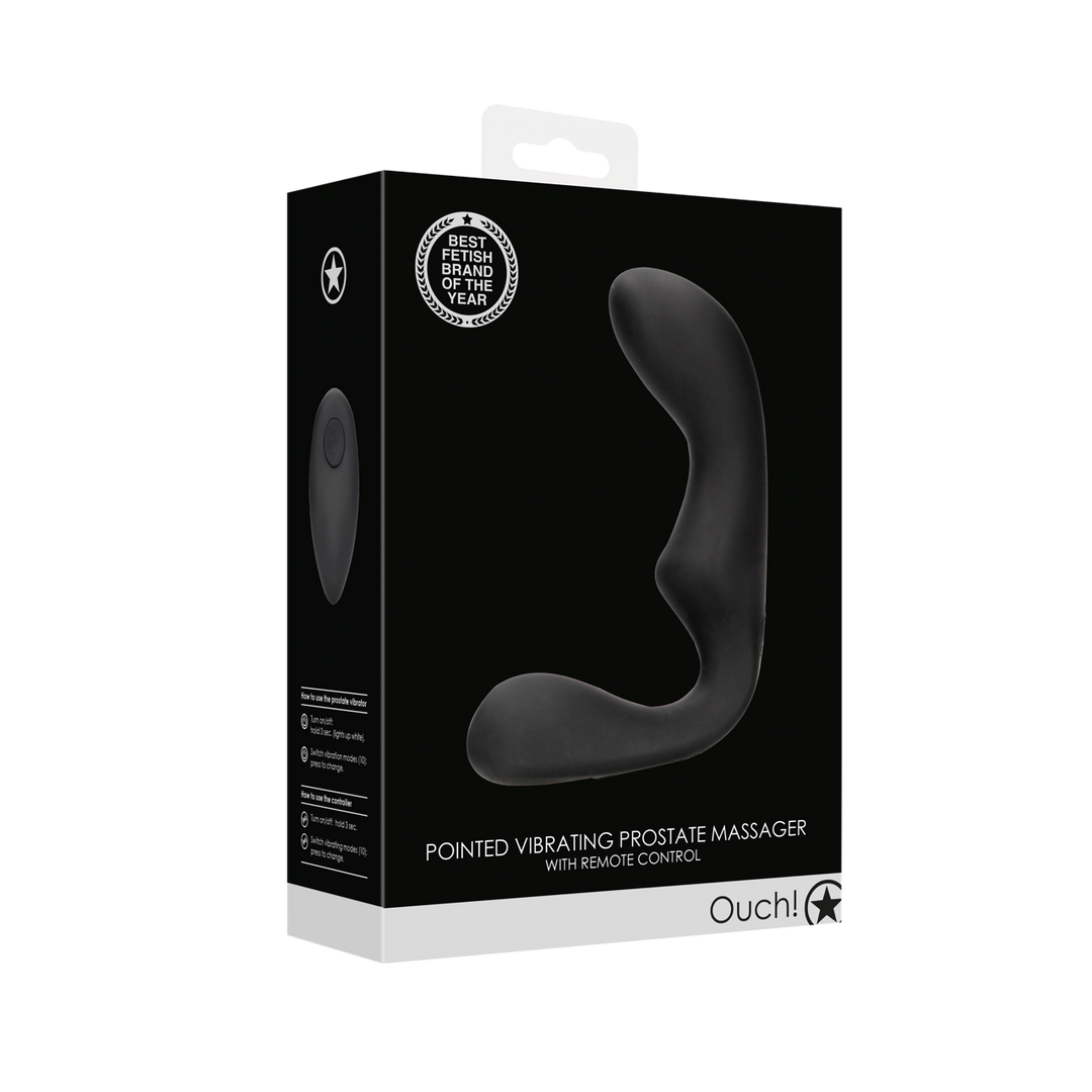 Prostata-Stimulator spitz mit Vibration und Fernbedienung Schwarz