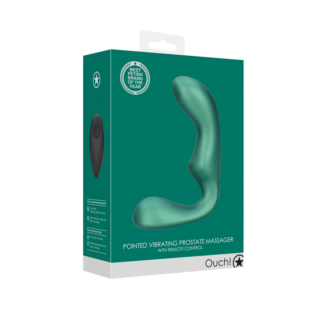 Prostata-Stimulator spitz mit Vibration und Fernbedienung Schwarz