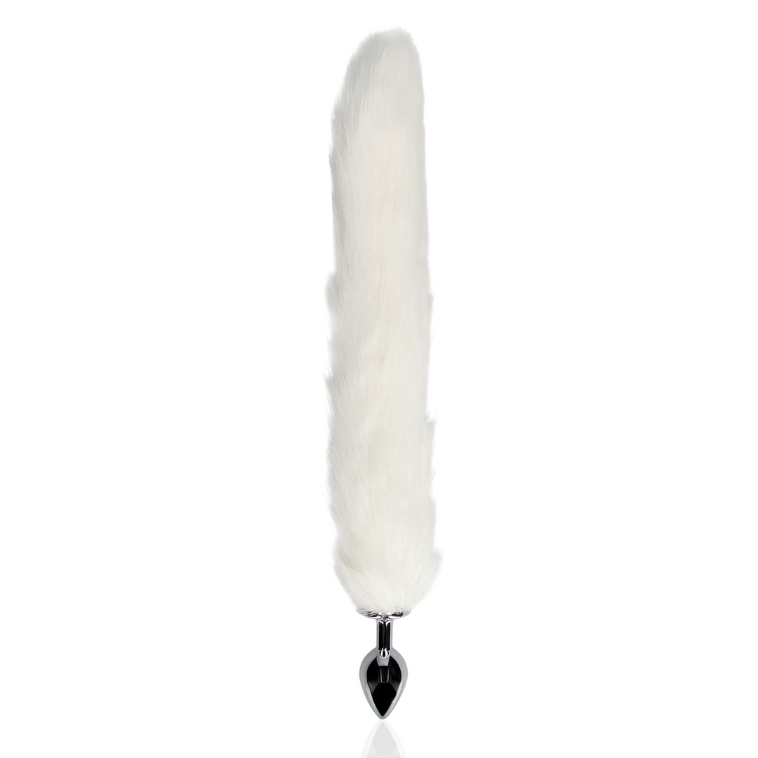 Analplug Metall mit Fuchsschwanz Schwarz