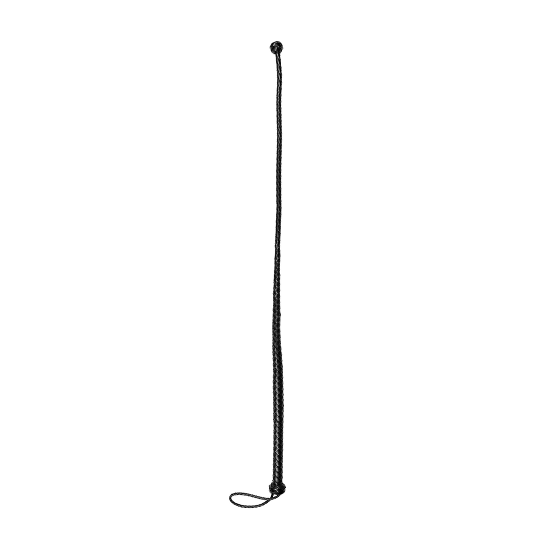 Peitsche PU-Leder mit Endknoten Schwarz 122 cm