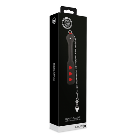 Analplug Metall mit Herz-Paddle Schwarz 4,1 x Ø 2,5 cm