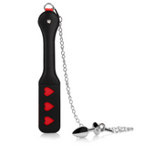 Analplug Metall mit Herz-Paddle Schwarz 4,1 x Ø 2,5 cm