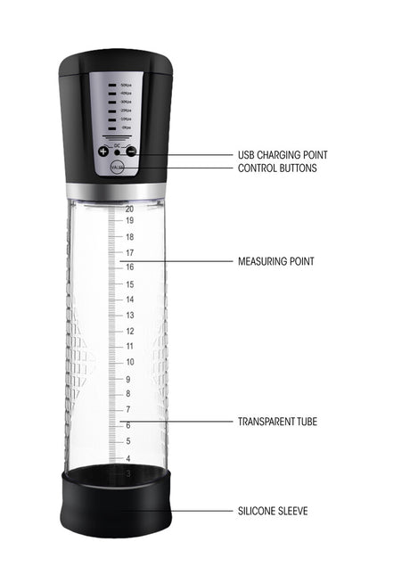 Penispumpe Premium automatisch mit Akku Durchsichtig 29 x Ø 6,7 cm