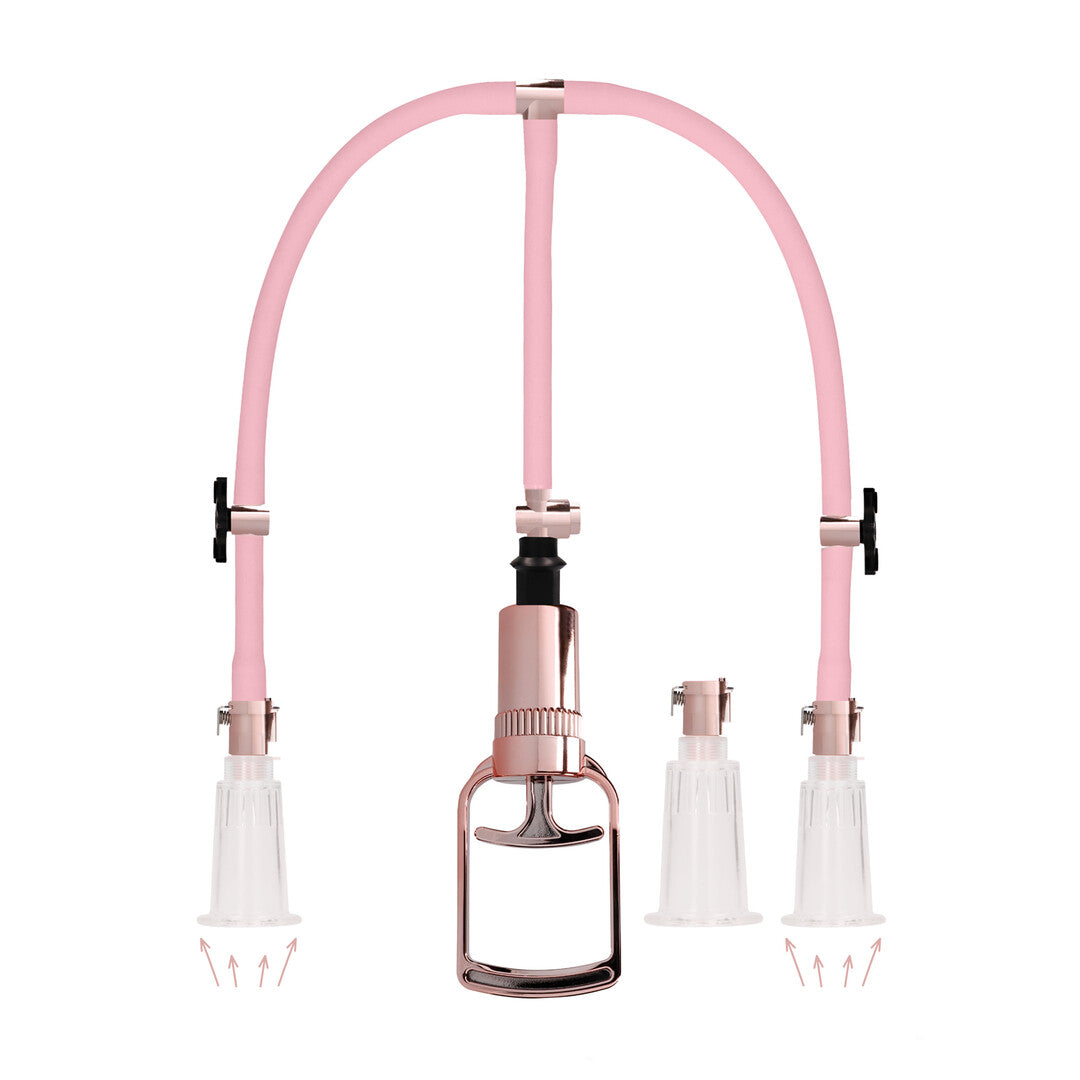 Klitoris- und Brustwarzenpumpen-Set Medium Pink 74,5 cm