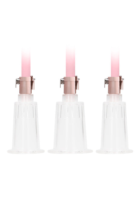 Klitoris- und Brustwarzenpumpen-Set Large Pink 76,5 cm
