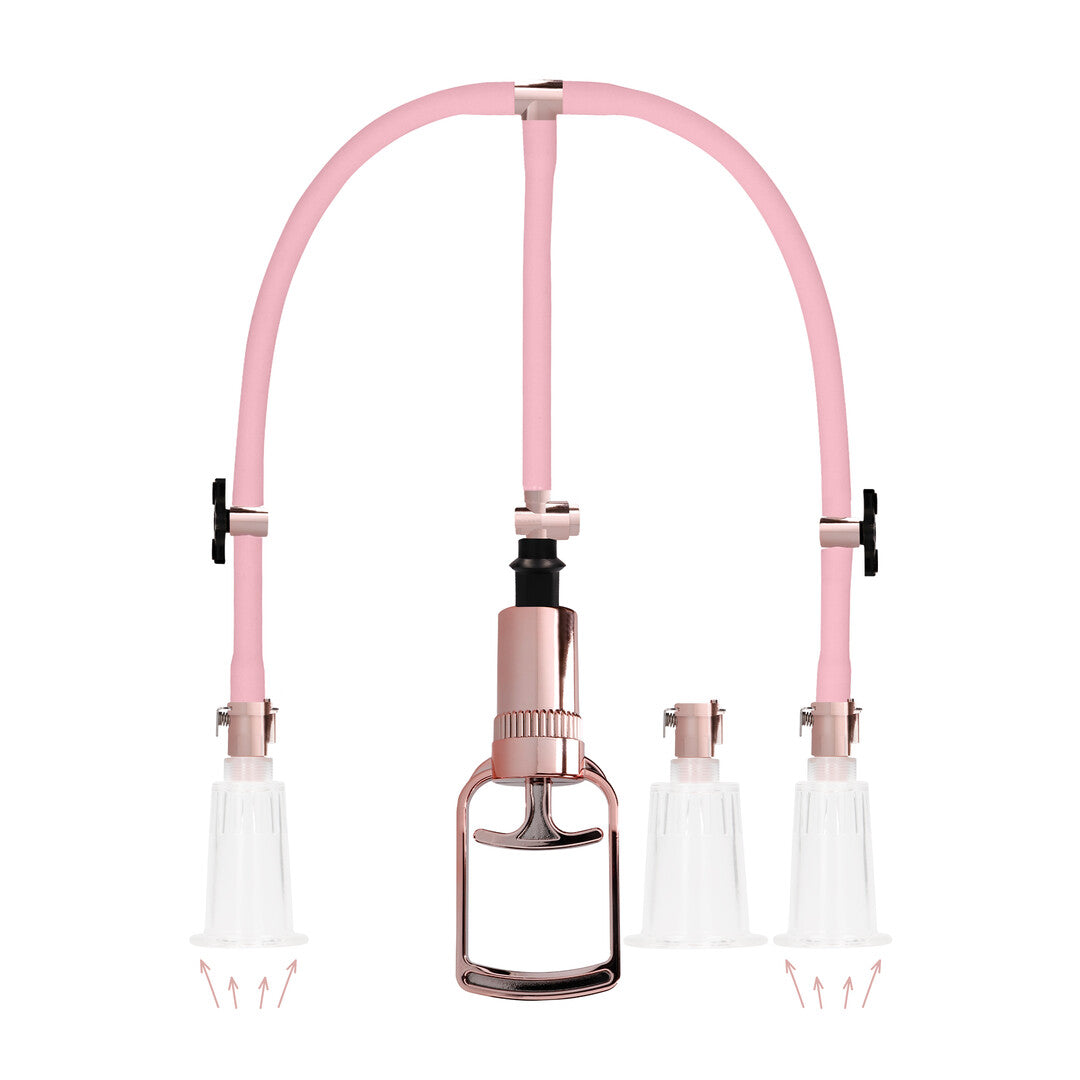 Klitoris- und Brustwarzenpumpen-Set Large Pink 76,5 cm