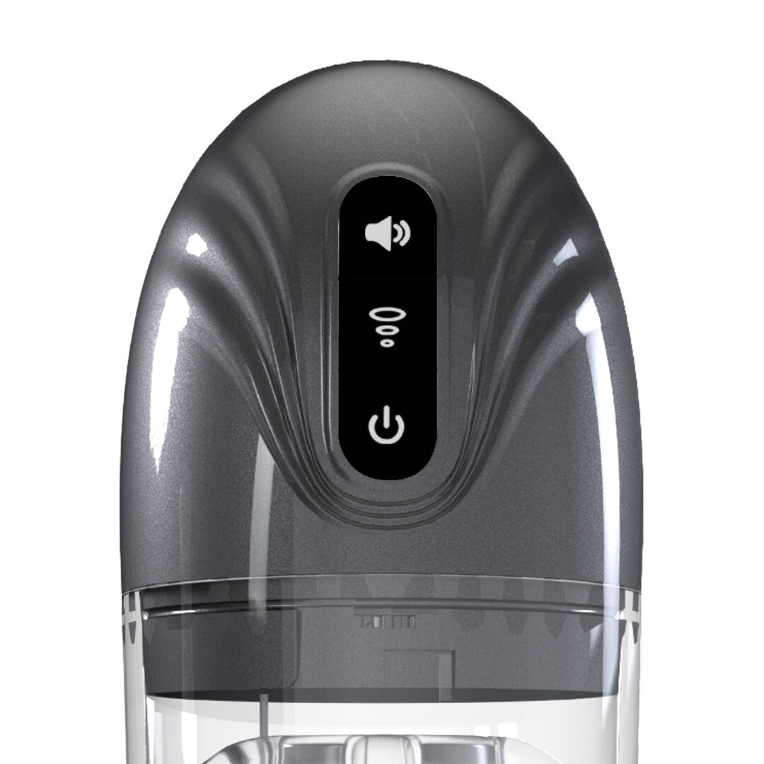 Masturbator SonicPull mit Saug- und Vibrationsfunktion Gun Metal 14 x Ø 8,5 cm