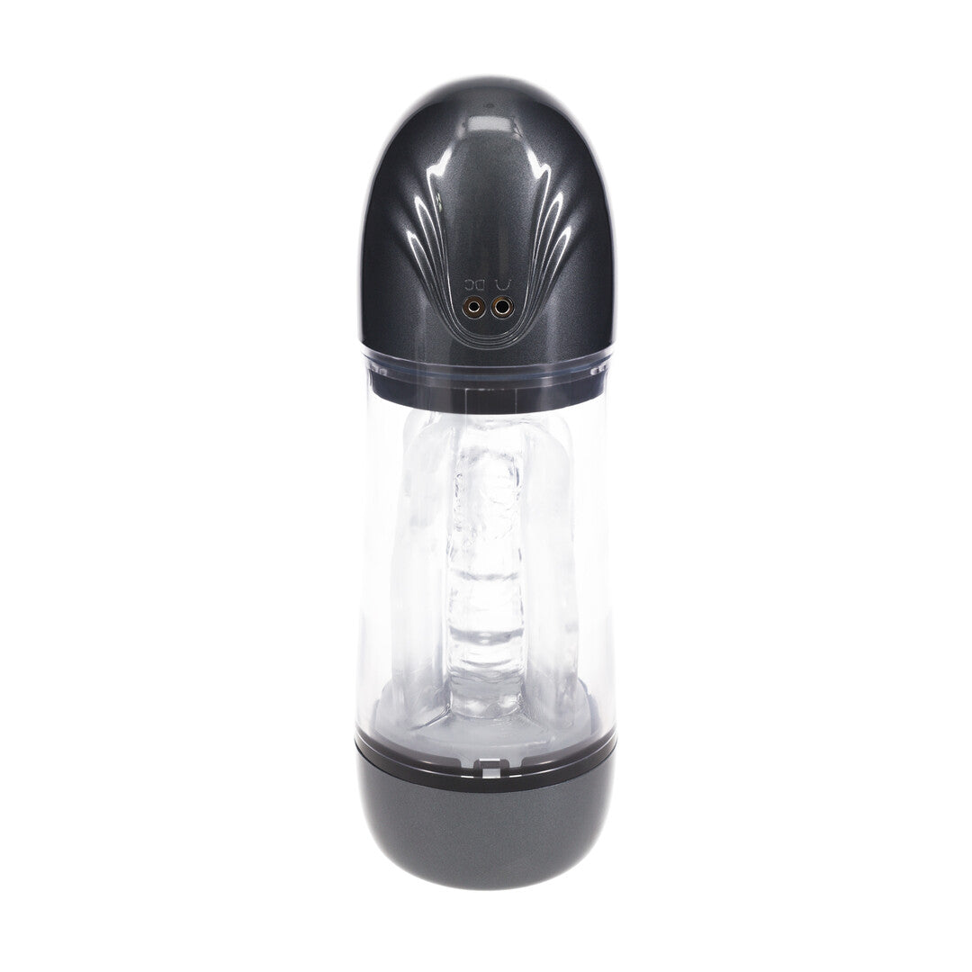 Masturbator SonicPull mit Saug- und Vibrationsfunktion Gun Metal 14 x Ø 8,5 cm