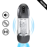 Masturbator SonicPull mit Saug- und Vibrationsfunktion Gun Metal 14 x Ø 8,5 cm