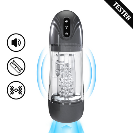 Masturbator SonicPull mit Saug- und Vibrationsfunktion Gun Metal 14 x Ø 8,5 cm