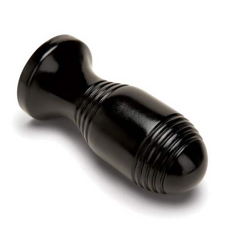 Analplug gerippt Schwarz 10 cm