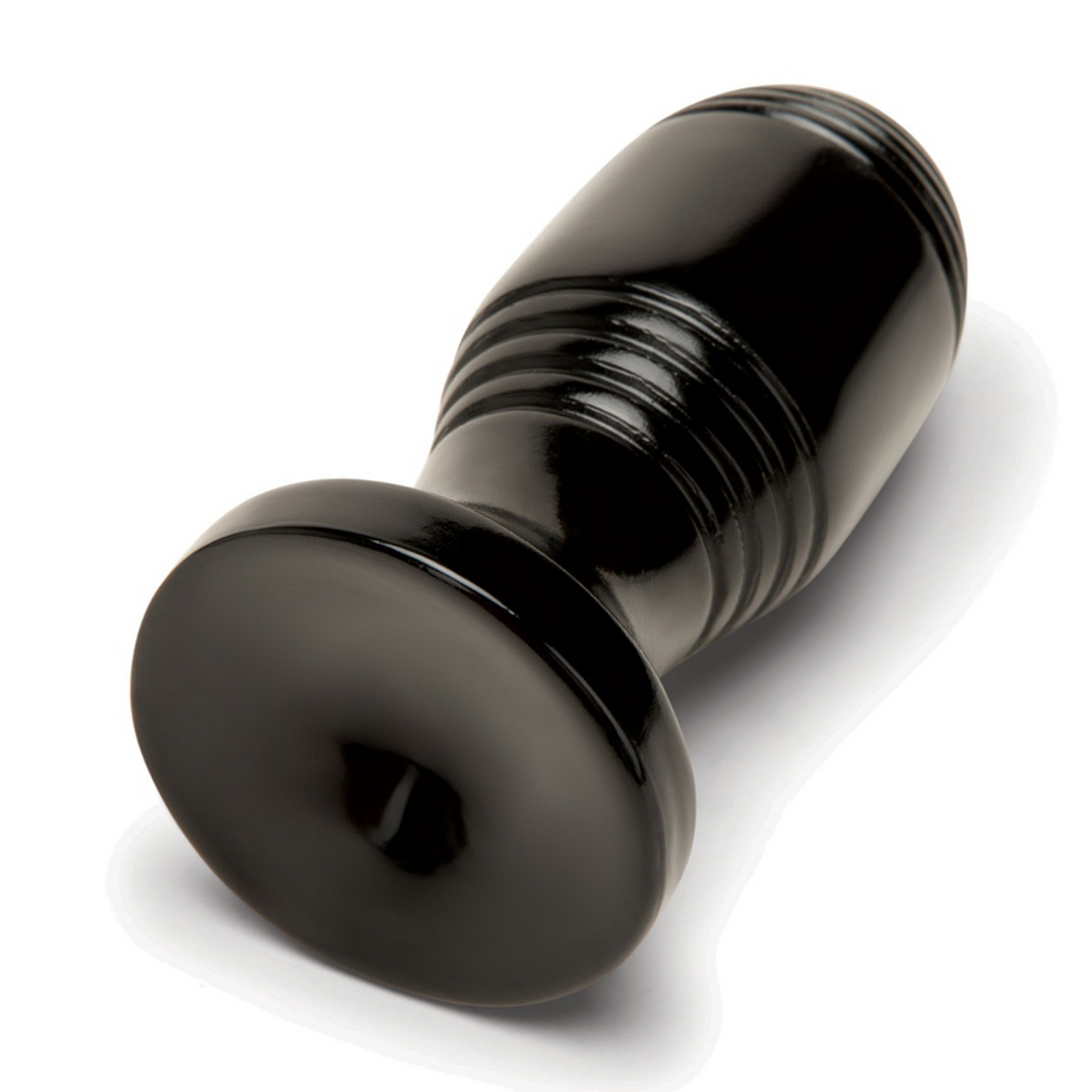 Analplug gerippt Schwarz 10 cm