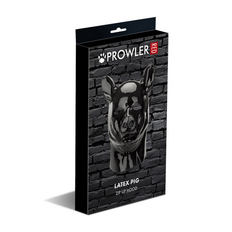 Latexmaske Schwein Schwarz 30 x Ø 58 cm