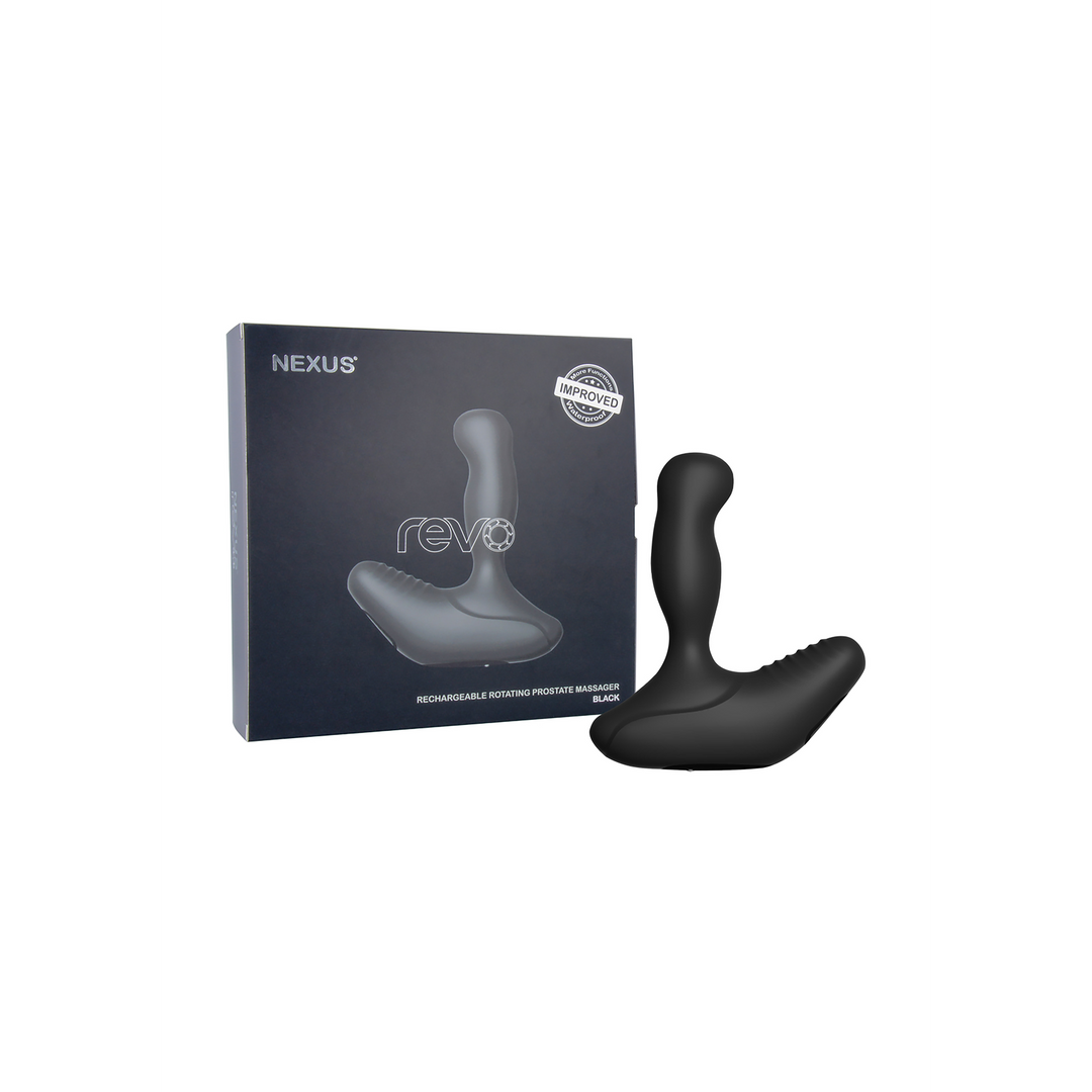 Prostata-Vibrator Revo rotierend wasserdicht Schwarz 9,5 cm