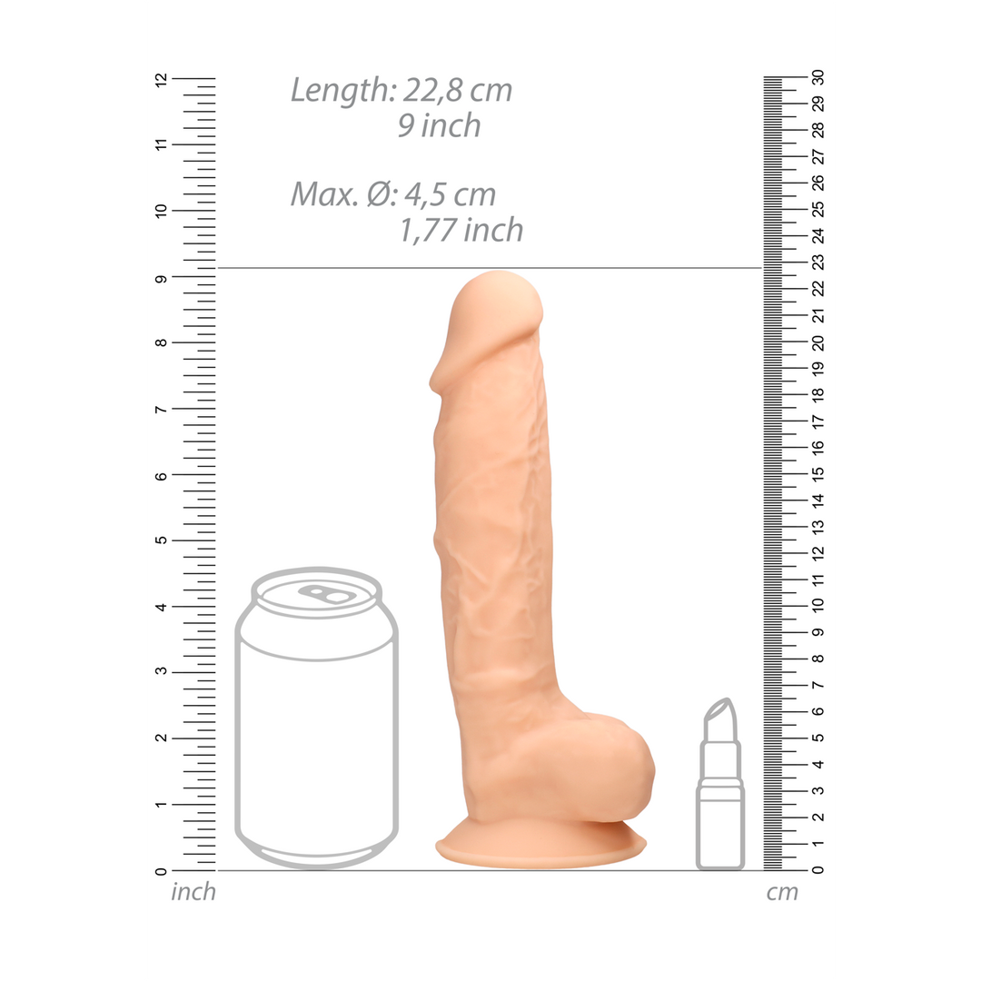 Dildo Silikon mit Hoden Hautfarbe 23 x Ø 4,5 cm