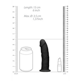 Dildo Silikon ohne Hoden Schwarz 15 x Ø 3,5 cm