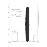 Doppeldildo Schwarz 35,6 x Ø 4,5 cm