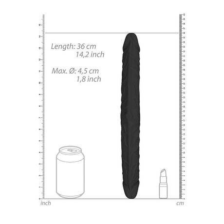 Doppeldildo Schwarz 35,6 x Ø 4,5 cm