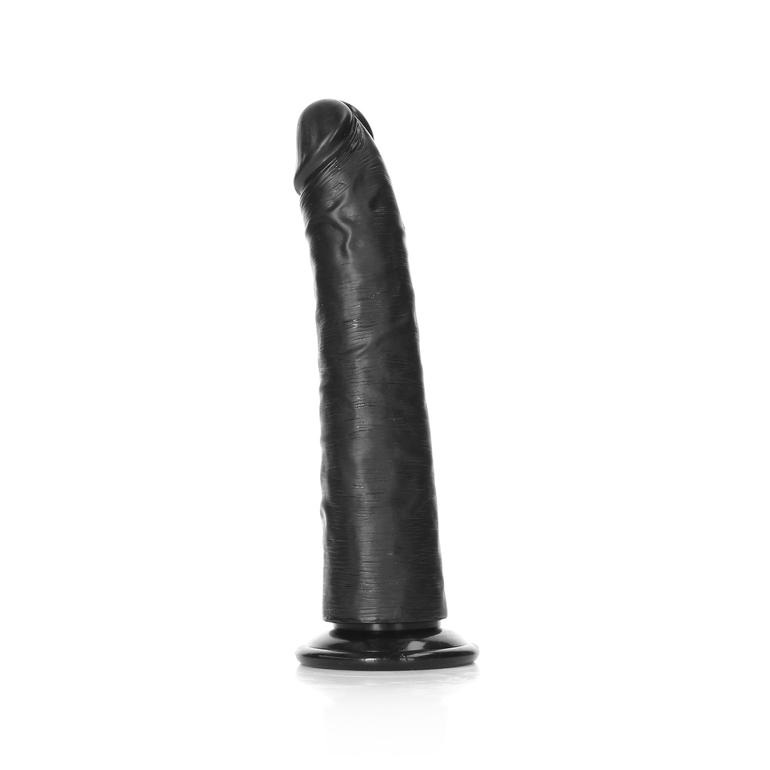 Realistischer Dildo Slim mit Saugfuß Schwarz 18 x Ø 4 cm